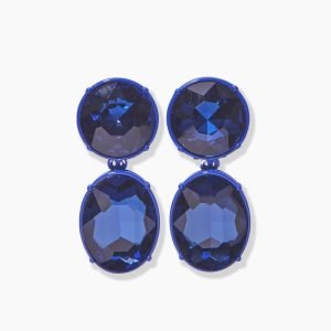 Brincos longos facetados em cristal