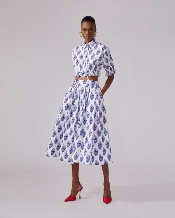 Camisa cropped com estampa em bloco floral - Imagem 2