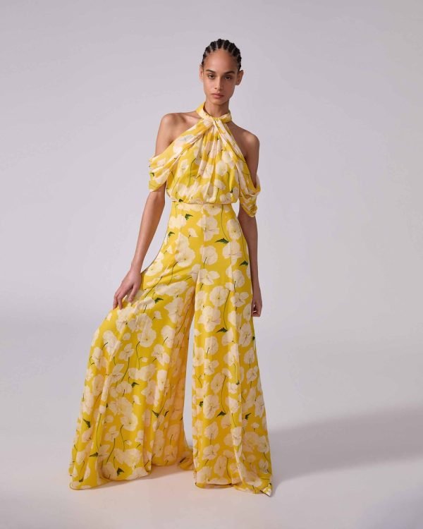 Blusa de gola alta em chiffon com estampa floral - Imagem 4
