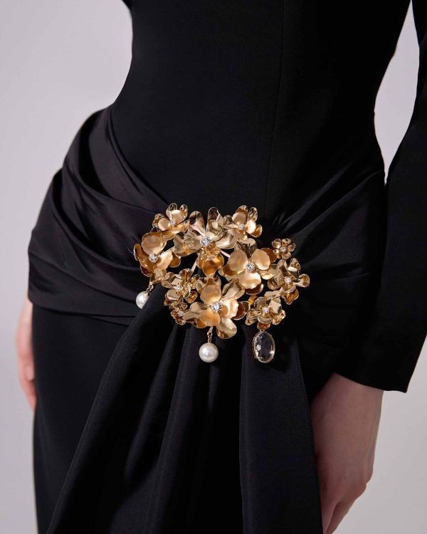 Vestido mídi com faixa - Imagem 5