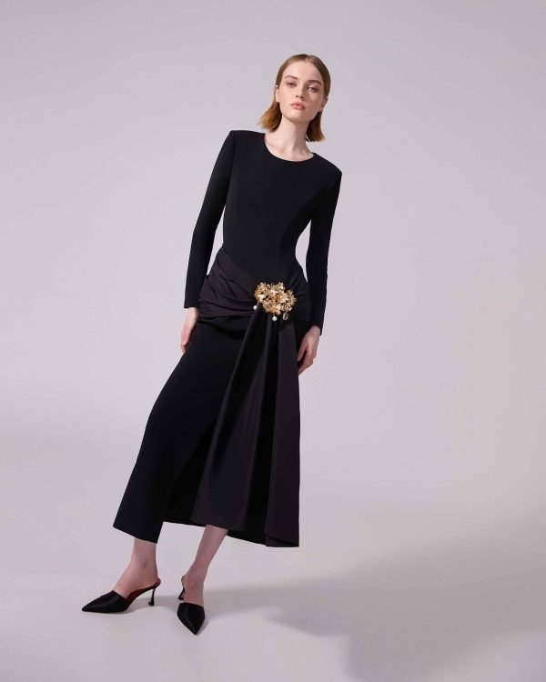 Vestido mídi com faixa - Imagem 4