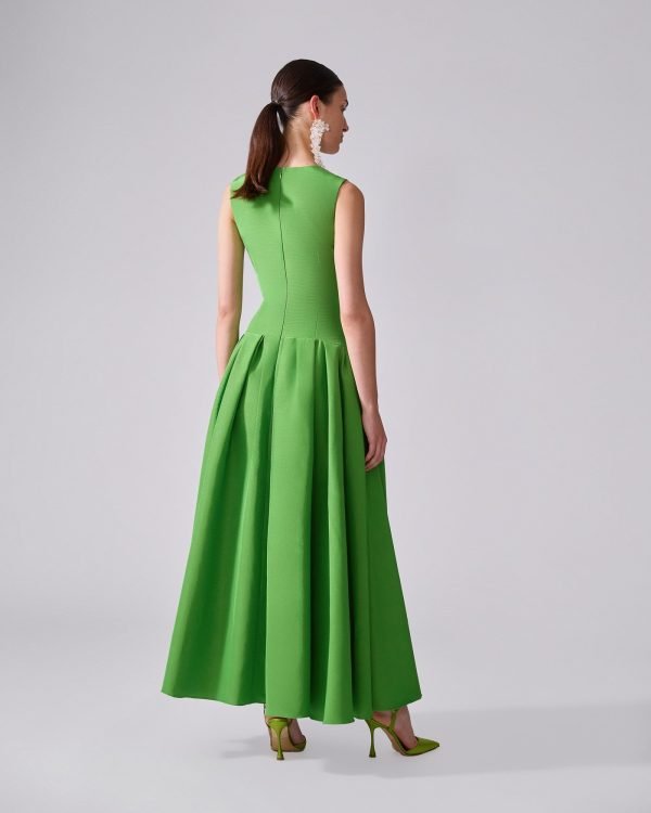 Vestido máxi sem mangas com gola canoa - Imagem 3
