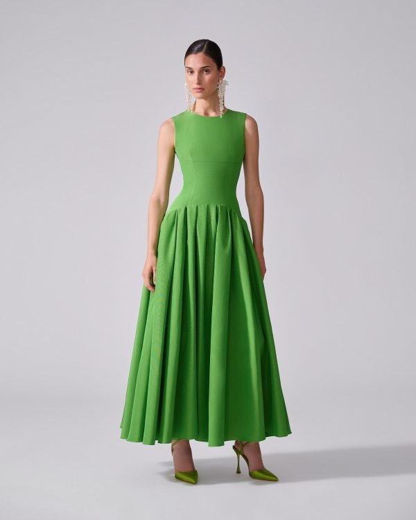Vestido máxi sem mangas com gola canoa - Imagem 2