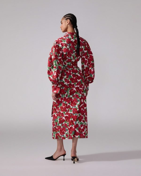 Floral-Print Puff-Sleeve Shirt Dress - Imagem 3