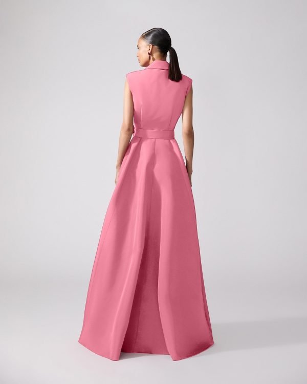 Vestido longo trench sem mangas e com cinto - Imagem 3