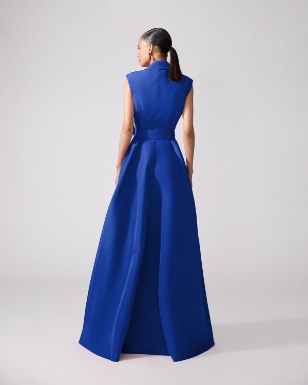 Vestido longo trench sem mangas e com cinto - Imagem 3