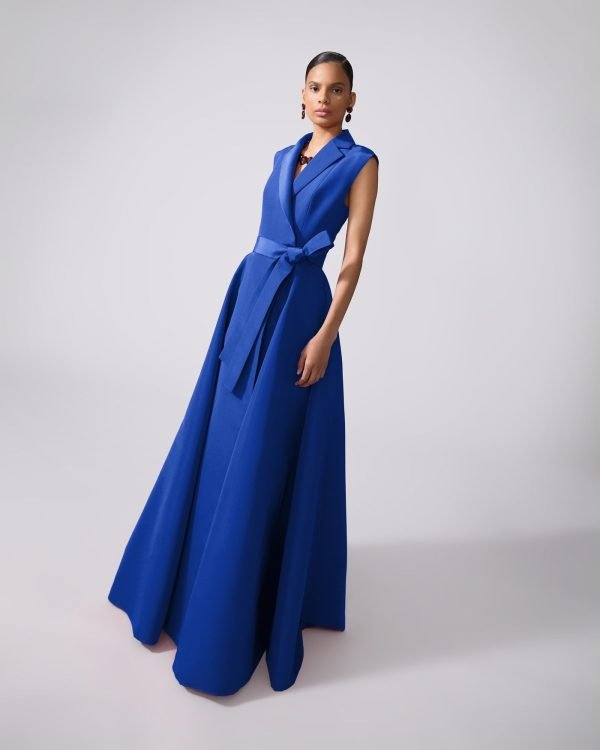 Vestido longo trench sem mangas e com cinto - Imagem 4
