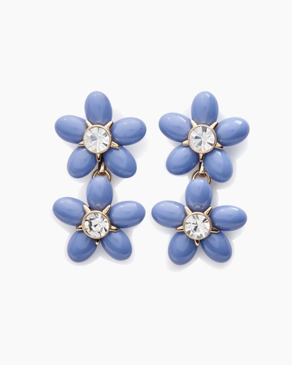 Brincos longos com duas flores