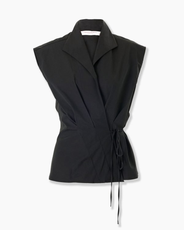 Blusa envelope sem mangas