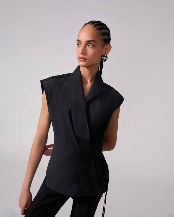 Blusa envelope sem mangas - Imagem 4