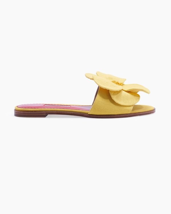 Chinelo slide Flora em canvas - Imagem 3
