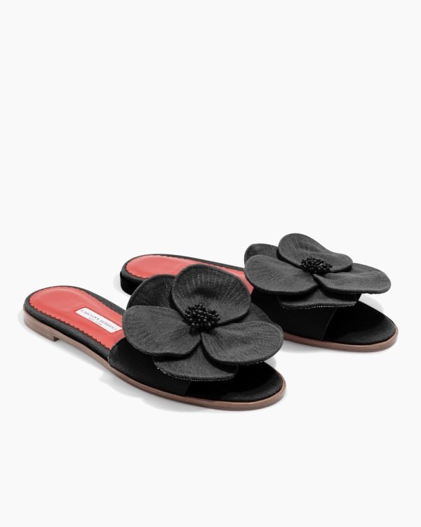 Chinelo slide Flora em canvas