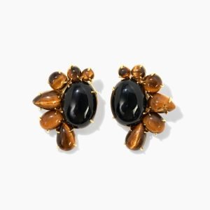 Brincos meia-lua Carolina Herrera x Olympia Babylonia